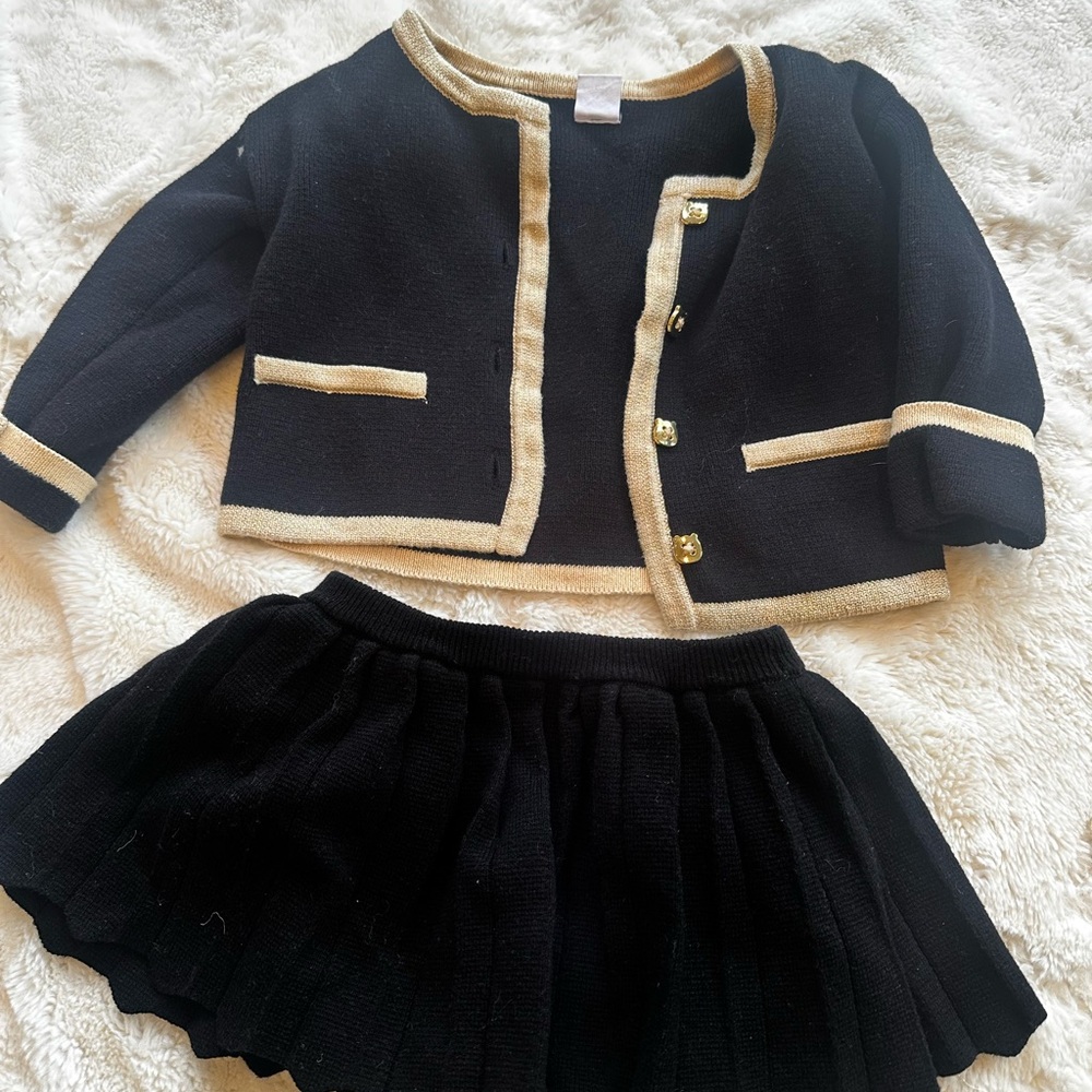 Baby GAP Black and Gold Baby Cardigan with skirt